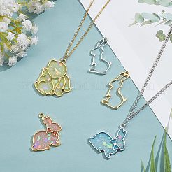 12pcs 6 style Alloy Open Back Bezel Big Pendants&nbsp;PALLOY-OC0002-84