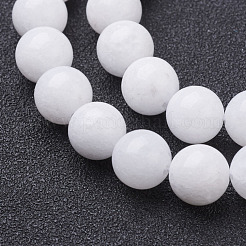 Natural White Jade Beads Strands&nbsp;X-GSR8mmC067