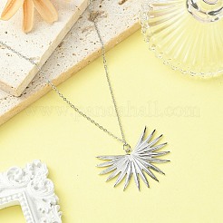 変色しない304ステンレススチール製ペンダントネックレス（女性用）  太陽  17.60インチ（44.7cm）  ペンダント：31x42.5mm&nbsp;NJEW-JN04387-05