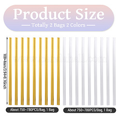 2袋 2色メタリックワイヤーツイストタイ  鉄ハート  パン菓子袋用  ミックスカラー  100x4mm  750~780個/袋&nbsp;OCOR-TADJ0001-04