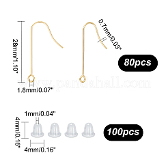 80Pcs 316 Surgical Stainless Steel Earring Hooks&nbsp;STAS-UN0047-66