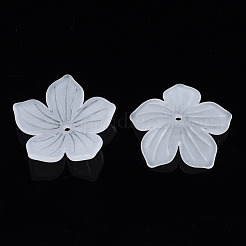 透明なアクリルビーズ  艶消し  花  透明  25x26x5.5mm  穴：1.6mm  約690個/500g&nbsp;FACR-N005-004