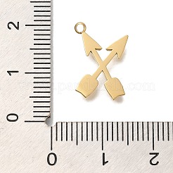 イオンプレーティング（IP）304ステンレスペンダント  アローチャーム  18KGP本金メッキ  16x11x1.5mm  穴：1.5mm&nbsp;STAS-P371-025G