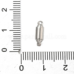 304ステンレススチール製マグネット留め具  カン付き  コラム  ステンレス鋼色  12x4mm  穴：1.2mm&nbsp;STAS-B104-01A-P