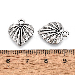 合金のチベット風チャーム  ハートチャーム  カドミウムフリー＆鉛フリー  アンティークシルバー  17x14x2.5mm  穴：1.8mm&nbsp;TIBE-N014-35AS