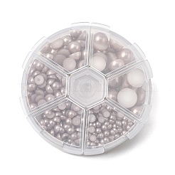 1箱のabsプラスチック製パール調ドームカボション  半円  淡い茶色  4~12x2~6mm  約690個/箱&nbsp;SACR-X0002-49-B