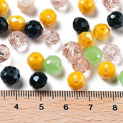 ガラスビーズ  多面カット  ロンデル  マリンブルー  8x6mm  穴：1mm  約145個/60g&nbsp;EGLA-A034-SM8mm-20