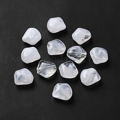 透明なアクリルビーズ  ホワイト  15x15x8mm  穴：1.6mm  約595個/500g&nbsp;OACR-L013-016