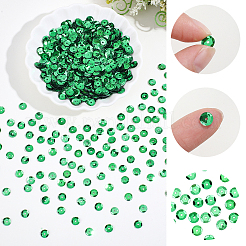 プラスチック製のスパンコールビーズ6000個  半カップ状のスパンコールビーズ  中ハート孔  グリーン  6~7x0.5mm  穴：1mm&nbsp;PVC-PA0001-01C
