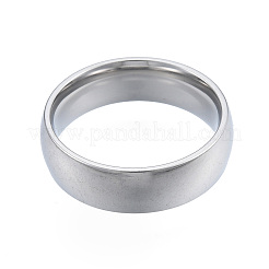変色しない201ステンレススチール製プレーンバンド指輪（女性用）  ステンレス鋼色  内径：17mm&nbsp;RJEW-N043-09P
