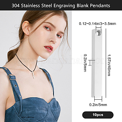 10Pcs 304 Stainless Steel Pendants&nbsp;STAS-BBC0005-70