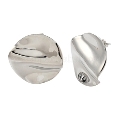 304 Stainless Steel Flat Round Stud Earrings&nbsp;EJEW-K268-56P