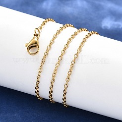 Ion Plating(IP) 304 Stainless Steel Cable Necklaces&nbsp;MAK-N016-12G