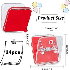 粘着式吊り下げスプリングクリップ24個  透明壁タペストリークリップ  pp プラスチック粘着クリップ  ポスター写真用紙用旗ハンガー  透明  33x30x22mm  穴：4mm&nbsp;AJEW-FH0002-69