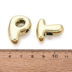 UVメッキアクリルヨーロッパのビーズ  大穴ビーズ  文字L  ゴールドカラー  22~28x13~25x9.5~10mm  穴：5.5~6mm  約164個/500g&nbsp;OACR-N160-34A