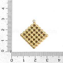 304ステンレスペンダント  イオンプレーティング（ip）  18KGP本金メッキ  菱形  26.5x24x3mm  穴：1.4mm&nbsp;STAS-I325-114B-G