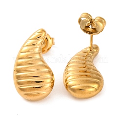 Ion Plating(IP) 304 Stainless Steel Stud Earrings&nbsp;EJEW-G395-29G