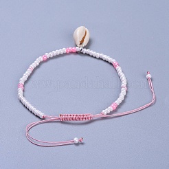 Adjustable Glass Seed Bead Braided Bead Bracelets&nbsp;BJEW-JB04283-M