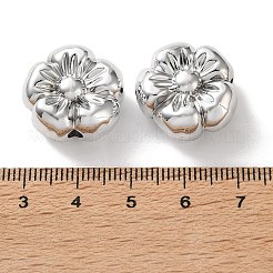 不透明なメッキアクリルビーズ  花  プラチナメッキ  19x19.5x9.5mm  穴：3mm&nbsp;AC-CBAA26B-05B