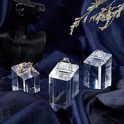 アクリルリングが表示されます  フィンガーリングディスプレイスタンド用  長方形  透明  2.9x2.9x3.5cm&nbsp;ODIS-WH0010-42
