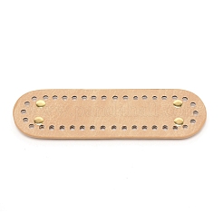 Puレザーオーバルボトム  編みバッグ用  女性バッグ手作りdiyアクセサリー  淡い茶色  5.3x18.2x1cm  穴：5mm&nbsp;PURS-WH0001-14