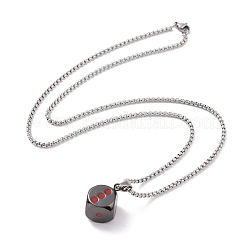 Zinc Alloy with Enamel Dice Pendant Necklaces&nbsp;NJEW-C034-04P-02