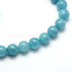天然石クォーツビーズ連売り  染め  ラウンド  8mm  穴：1mm  約46~50個/連  15インチ&nbsp;X-G-O047-07-8mm