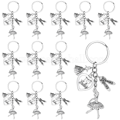 20Pcs Alloy Ballet Shoes & Dancing Girl & Heart Keychains&nbsp;KEYC-SC00043