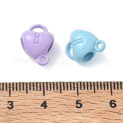 スプレー塗装合金コネクタ チャーム  ハートリンク  ミックスカラー  13x10x8mm  穴：1.4mm  内径：3.5mm&nbsp;AL-CBA5B8E-06