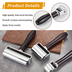 3Pcs 3 Style Wood with Iron Leather Glue Edges Laminating Roller&nbsp;TOOL-OC0001-78