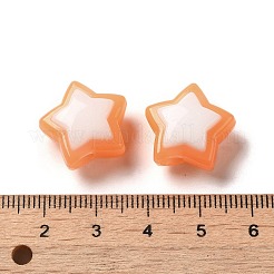 模造ゼリー透明アクリルビーズ  ツートン  スター  オレンジ  17x18x3mm  穴：3.5mm  20個/セット&nbsp;LS-SACR-R741-03D