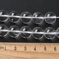 天然石クオーツクリスタルビーズ連売り  ロッククリスタルビーズ  ラウンド  グレードAA  透明  12mm  穴：1.2mm  約31個/連  14.9インチ〜15.1インチ&nbsp;G-D840-61-12mm-01