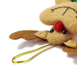 不織布ペンダント装飾  プラスチックの目で  クリスマスのトナカイ/クワガタ  ペルー  195mm&nbsp;AJEW-P099-06