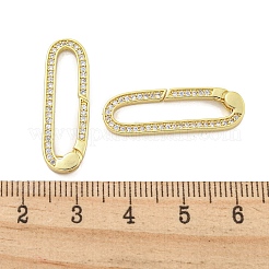 Rack Plating Brass Micro Pave CLear Cubic Zirconia  Spring Gate Clasps&nbsp;KK-Q814-13G