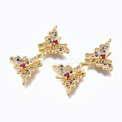 Brass Micro Pave Cubic Zirconia Links Connectors&nbsp;ZIRC-N039-122-NF