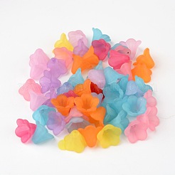 混合色つや消しアクリルビーズ  花  10x13.5mm  穴：1.8mm&nbsp;X-PL692