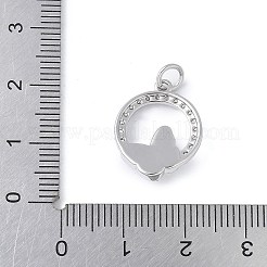 Brass Micro Pave Cubic Zirconia and Glass Pendants&nbsp;KK-F892-50P-01