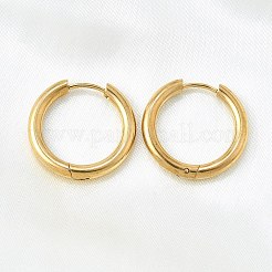 ラウンド 304 ステンレス フープ イヤリング  イオンプレーティング（ip）  14KGP本金メッキ  13x1.5mm&nbsp;EJEW-V005-01G-01