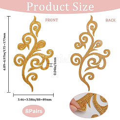 8 Pairs Ethnic Style Flower Pattern Computerized Embroidery Appliques&nbsp;PATC-GF0001-84B