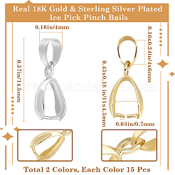 30Pcs 2 Colors Rack Plating Brass Ice Pick Pinch Bails&nbsp;KK-BBC0013-49