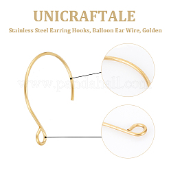 50Pcs Ion Plating(IP) 304 Stainless Steel Earring Hooks&nbsp;STAS-UN0058-52