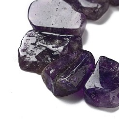 天然石アメジストビーズ連売り  ナゲット  トップ掘削  16~17x18~23.5x6~8mm  穴：0.7mm  約15個/連  7.28~7.72''（18.5~19.6センチメートル）&nbsp;G-P528-K09-01