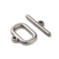 変色しない304ステンレススチールのトグル留め具  オーバル  ステンレス鋼色  オーバル：15x17x3mm  穴：1.8mm  バー：5.5x22x3mm  穴：2mm&nbsp;STAS-Q324-02P