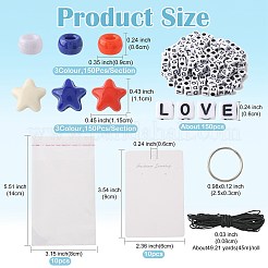 DIYジュエリーキット  アクリル690個とアクリルビーズを含む  ナイロン糸5m  スプリットリング10個  ディスプレイカードとOPPセロハンバッグ  ミックスカラー  9x6mm  穴：3.8mm&nbsp;DIY-FS0009-56