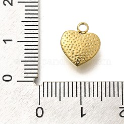 イオンプレーティング(IP) 304 ステンレススチール パヴェシェル ハートチャーム  14KGP本金メッキ  11x10x4mm  穴：1.8mm&nbsp;STAS-K263-60G