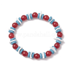 Round Natural Dyed Malaysia Jade Beads Stretch Bracelets&nbsp;BJEW-JB11818-03