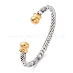 304 Stainless Steel Cuff Bangles&nbsp;BJEW-P310-17GP