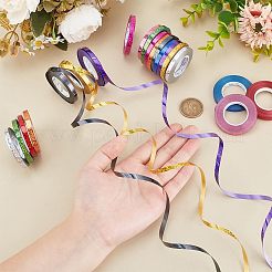 20 Rolls 10 Colors Plastic Laser Glitter Printed Ribbons&nbsp;OCOR-PH0004-57