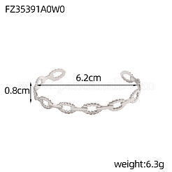 304ステンレススチール製カフバングル  ツイストオーバル  ステンレス鋼色  内径：2-1/2インチ（6.2cm）&nbsp;STAS-OY006-78P