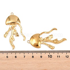 304ステンレスペンダント  ゴールドカラー  クラゲチャーム  47x26x3mm  穴：2mm&nbsp;STAS-A143-01D-G